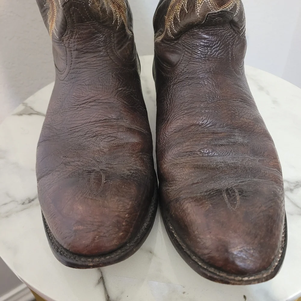 Vintage Tony Lama Exotic Western Cowboy Boots Men 10 Brown 